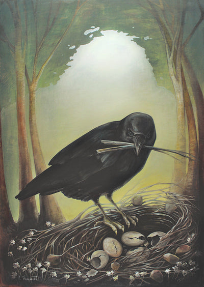 A large bird holding a smaller bird in its wings representing letting truth set you free.