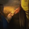 Christ sharing his light with another.