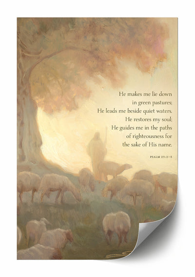 Psalm 23:2-3 (The Lord's Pasture) 12x18 repositionable poster