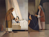 The daughter of Jarius dies and Christ commands her to arise from death.